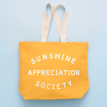 Load image into Gallery viewer, Sunshine Appreciation Society - Yellow Canvas Tote Bag