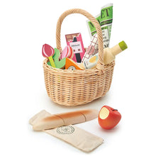 Load image into Gallery viewer, Tender Leaf Wicker Shopping Basket with Flowers & Groceries