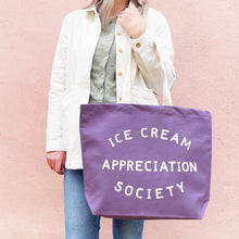 Load image into Gallery viewer, Ice Cream Appreciation Society - Lavender Canvas Tote Bag
