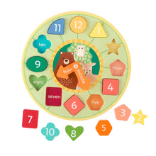 Load image into Gallery viewer, Woodland Shape Sorting Clock