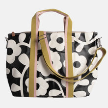 Load image into Gallery viewer, Charcoal Mono Flower Weekend Bag
