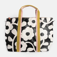 Load image into Gallery viewer, Charcoal Mono Flower Weekend Bag
