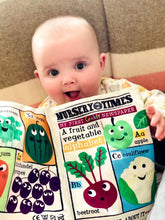 Load image into Gallery viewer, Fruit &amp; Veg Alphabet Crinkly Cloth Newspaper
