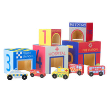 Load image into Gallery viewer, Emergency Services Wooden Stacking Cubes
