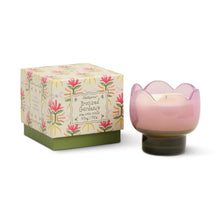 Load image into Gallery viewer, Purple and Green Glass Candle - Bronzed Gardenia

