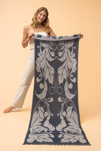 Load image into Gallery viewer, Opulent Flourish Woven Scarf - Charcoal
