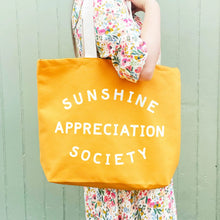 Load image into Gallery viewer, Sunshine Appreciation Society - Yellow Canvas Tote Bag
