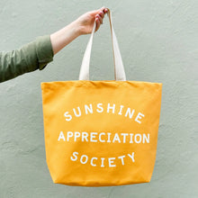 Load image into Gallery viewer, Sunshine Appreciation Society - Yellow Canvas Tote Bag
