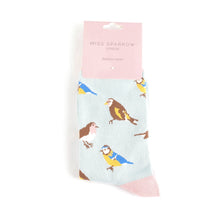 Load image into Gallery viewer, Garden Birds Socks Pale Blue
