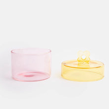 Load image into Gallery viewer, Pink/Yellow Glass Storage Jar
