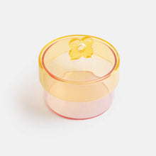 Load image into Gallery viewer, Pink/Yellow Glass Storage Jar
