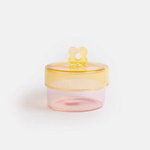 Load image into Gallery viewer, Pink/Yellow Glass Storage Jar

