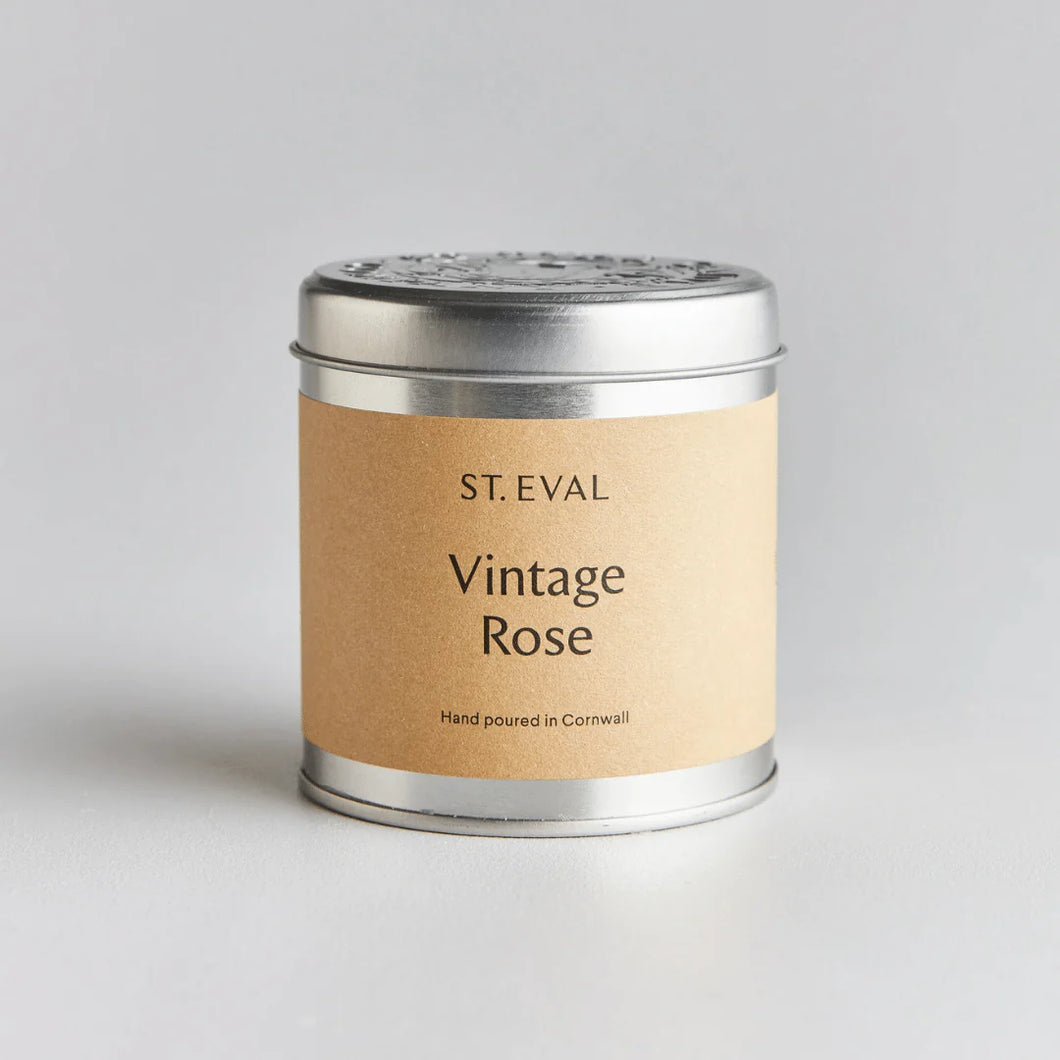St Eval Vintage Rose Scented Tin Candle