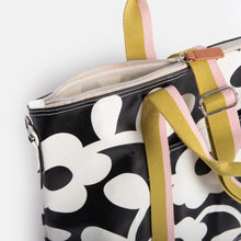 Load image into Gallery viewer, Charcoal Mono Flower Weekend Bag
