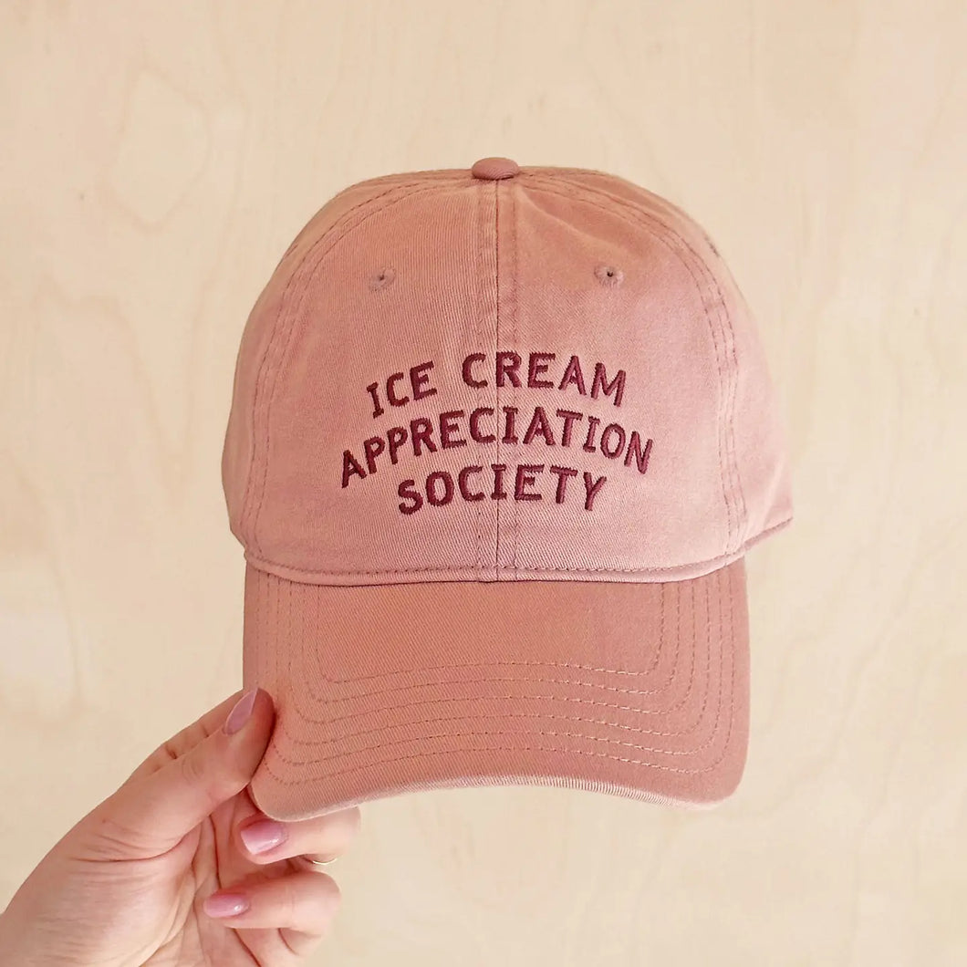 Ice Cream Appreciation Society - Cotton Baseball Cap - Dusty Rose