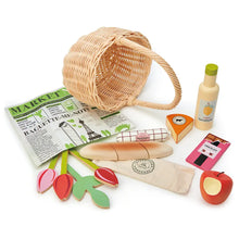 Load image into Gallery viewer, Tender Leaf Wicker Shopping Basket with Flowers &amp; Groceries
