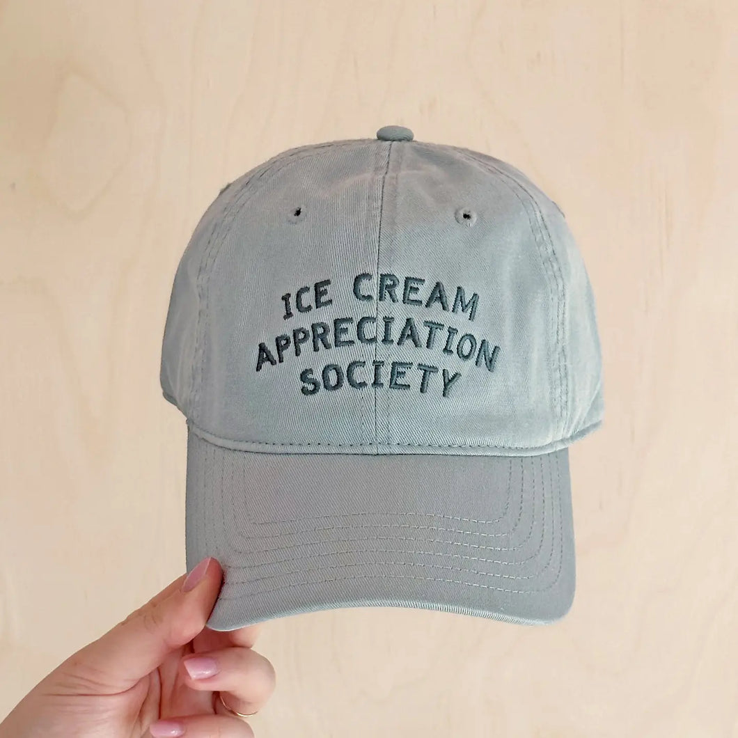 Ice Cream Appreciation Society - Cotton Baseball Cap - Pale Vintage Blue