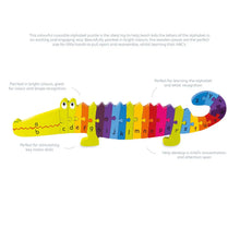 Load image into Gallery viewer, Crocodile Alphabet Wooden Puzzle
