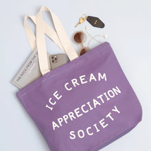 Load image into Gallery viewer, Ice Cream Appreciation Society - Lavender Canvas Tote Bag
