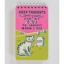 Load image into Gallery viewer, Deep Thoughts For My Cat Spiral Notebook
