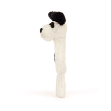 Load image into Gallery viewer, Bashful Black &amp; Cream Puppy Ring Rattle
