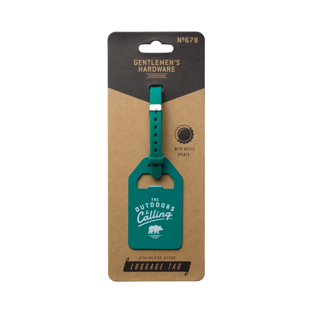 Luggage Tag With Bottle Opener – The Outdoors Is Calling