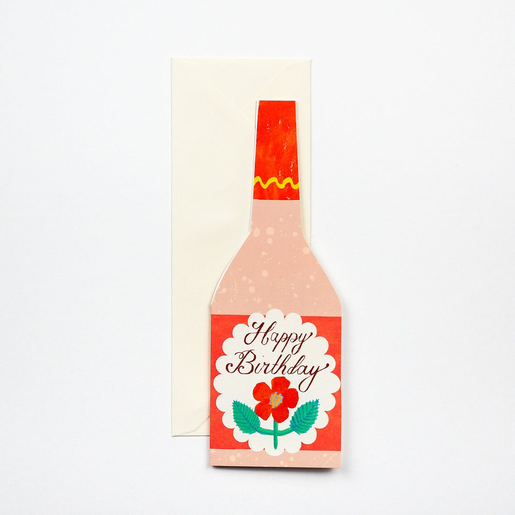 Happy Birthday - Bottle shaped Card